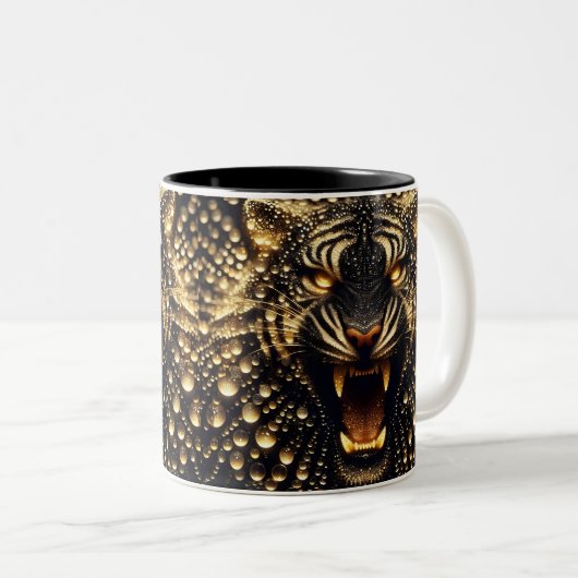 Glittering Tiger Zweifarbige Tasse (VorderseiteRechts)