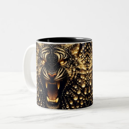 Glittering Tiger Zweifarbige Tasse (Vorderseite Links)