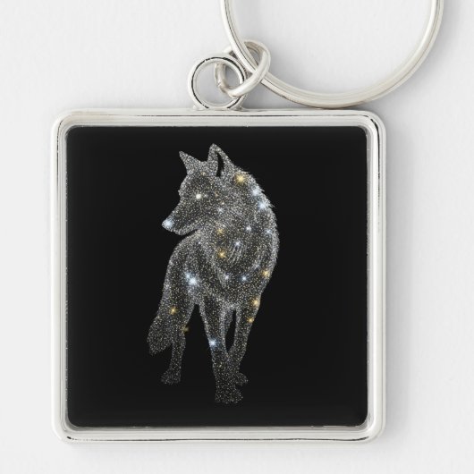 Glittering Wolf Key Ring Schlüsselanhänger (Vorne)