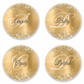 Glitterium Gold 6" Circles Extravagant Monogram Aufkleber (Vorderseite)