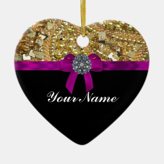 Glitterium gold & schwarz keramik ornament (Vorne)