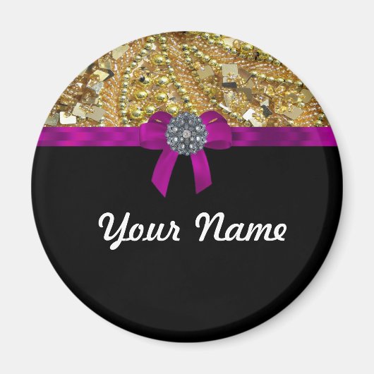 Glitterium gold & schwarz magnet (Vorne)