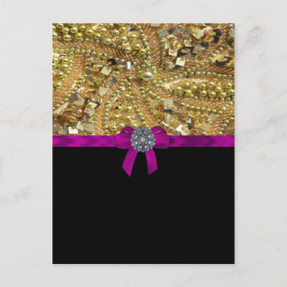 Glitterium gold & schwarz postkarte
