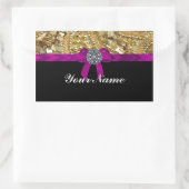 Glitterium gold & schwarz rechteckiger aufkleber (Tasche)
