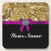 Glitterium gold & schwarz untersetzer (Vorderseite)