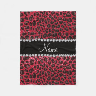 Glitterleoparddruck des hochroten Rotes des Fleecedecke
