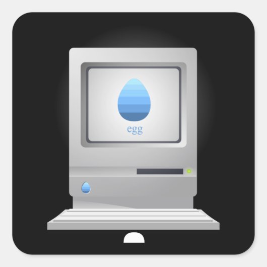 Glittermöbel kleintabledeco Vintag egg ][ com Quadratischer Aufkleber (Vorderseite)