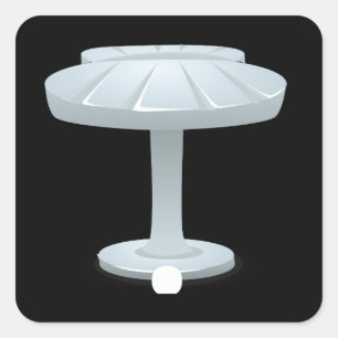 Glittermöbel - Seitentisch für die Muschel Quadratischer Aufkleber