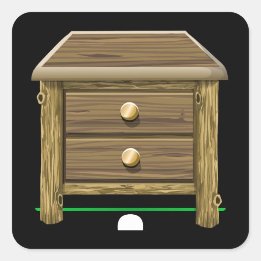 Glittermöbel verstellbarer Strohtisch Quadratischer Aufkleber (Vorderseite)