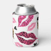 Glitternde Lippen: Leopard-Modedesign Dosenkühler (Kanne Vorderseite)
