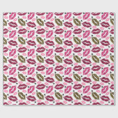 Glitternde Lippen: Leopard-Modedesign Geschenkpapier (Flach)