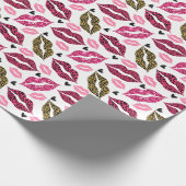 Glitternde Lippen: Leopard-Modedesign Geschenkpapier (Ecke)