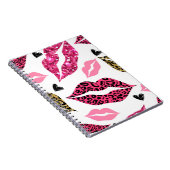 Glitternde Lippen: Leopard-Modedesign Notizblock (Rechte Seite)