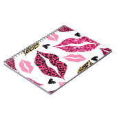 Glitternde Lippen: Leopard-Modedesign Notizblock (Linke Seite)