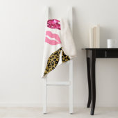 Glitternde Lippen: Leopard-Modedesign Sherpadecke (Beispiel)