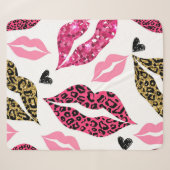 Glitternde Lippen: Leopard-Modedesign Sherpadecke (Vorderseite (Horizontal))