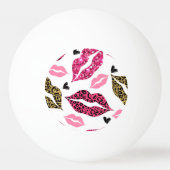 Glitternde Lippen: Leopard-Modedesign Tischtennisball (Rückseite)