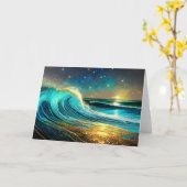 Glitternde unterschiedliche Ozeanwellen Karte (Gelbe Blume)