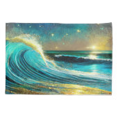 Glitternde unterschiedliche Ozeanwellen Kissenbezug (Rückseite)