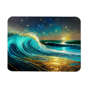 Glitternde unterschiedliche Ozeanwellen Magnet