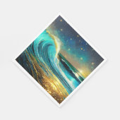 Glitternde unterschiedliche Ozeanwellen Serviette (Ecke)