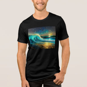 Glitternde unterschiedliche Ozeanwellen Tri-Blend Shirt