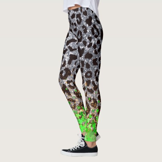 Glitternder Leopard und Clover Fusion Leggings (Links)