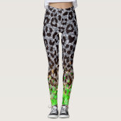 Glitternder Leopard und Clover Fusion Leggings (Vorderseite)