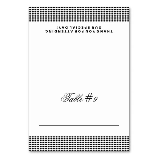 Glitterne geklappte Platzkarte Tischnummer (Rückseite)