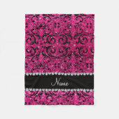 Glitterneondamast des heißen Rosas des Fleecedecke (Vorderseite)