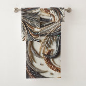 Glitternes Blumenmuster mit Edelstein Badhandtuch Set (Insitu)