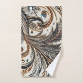 Glitternes Blumenmuster mit Edelstein Badhandtuch Set (Handtuch)