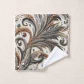 Glitternes Blumenmuster mit Edelstein Badhandtuch Set (Waschlappen)