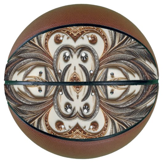 Glitternes Blumenmuster mit Edelstein Basketball (Vorderseite)