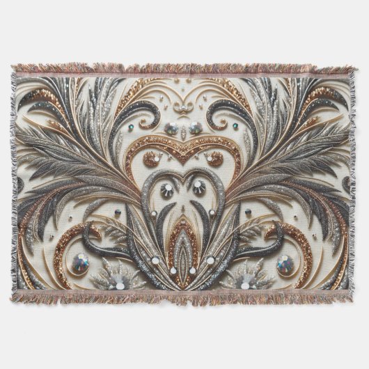 Glitternes Blumenmuster mit Edelstein Decke (Vorderseite)