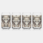 Glitternes Blumenmuster mit Edelstein Dosenglas (Rechts)