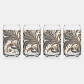 Glitternes Blumenmuster mit Edelstein Dosenglas (Vorderseite)