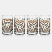 Glitternes Blumenmuster mit Edelstein Dosenglas (Links)