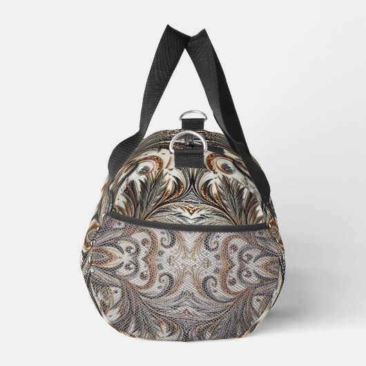 Glitternes Blumenmuster mit Edelstein Duffle Bag (Rechts)