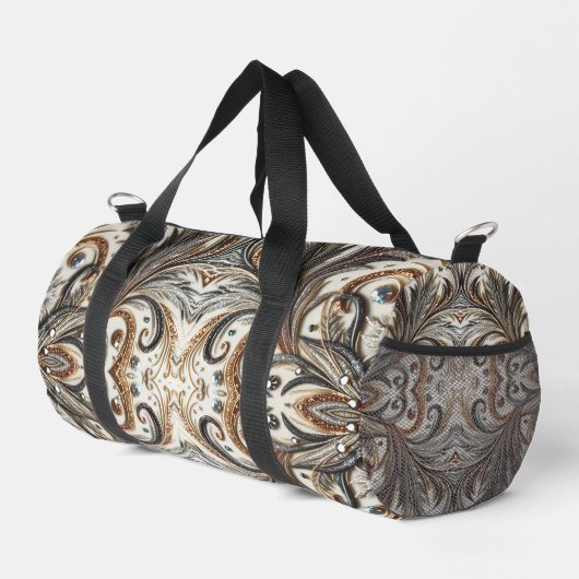 Glitternes Blumenmuster mit Edelstein Duffle Bag (Rechte Ecke)