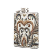 Glitternes Blumenmuster mit Edelstein Flachmann (Links)