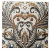 Glitternes Blumenmuster mit Edelstein Fliese (Vorderseite)