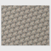 Glitternes Blumenmuster mit Edelstein Geschenkpapier (Flach)