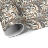 Glitternes Blumenmuster mit Edelstein Geschenkpapier (Rolleneckpunkt)