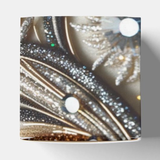 Glitternes Blumenmuster mit Edelstein Geschenkschachtel (Oben)