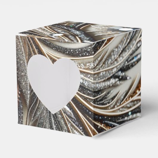 Glitternes Blumenmuster mit Edelstein Geschenkschachtel (Vorderseite)