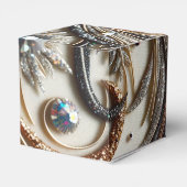 Glitternes Blumenmuster mit Edelstein Geschenkschachtel (Rückseite)