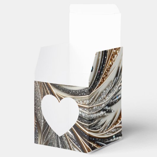 Glitternes Blumenmuster mit Edelstein Geschenkschachtel (Geöffnet)