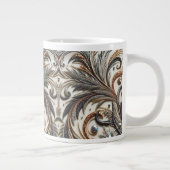 Glitternes Blumenmuster mit Edelstein Jumbo-Tasse (Rechts)