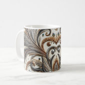 Glitternes Blumenmuster mit Edelstein Kaffeetasse (Vorderseite Links)